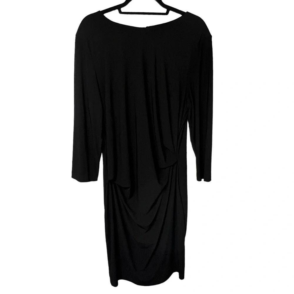 Simply Vera Wang Womens Black Side Ruched L/S Dress Sz XXL 2XL Formal Holiday - Picture 2 of 7